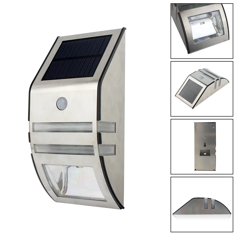 IP44 водонепроницаемый светильник с солнечной батареей 2 светодиодный PIR датчик