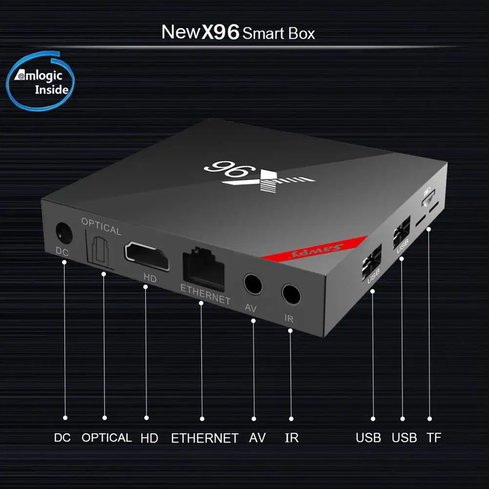 X96w tv box WiFi android 7.1 1GB 8GB Amlogic 2GB 16GB S905W tvbox Quad Core X96mini Media Player smart Set-top x96 | Электроника