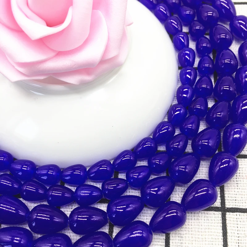 DIY 8x11 11x14 мм каплевидные стеклянные бусины с узором распорки для изготовления ювелирных изделий оптом - Цвет: SD09