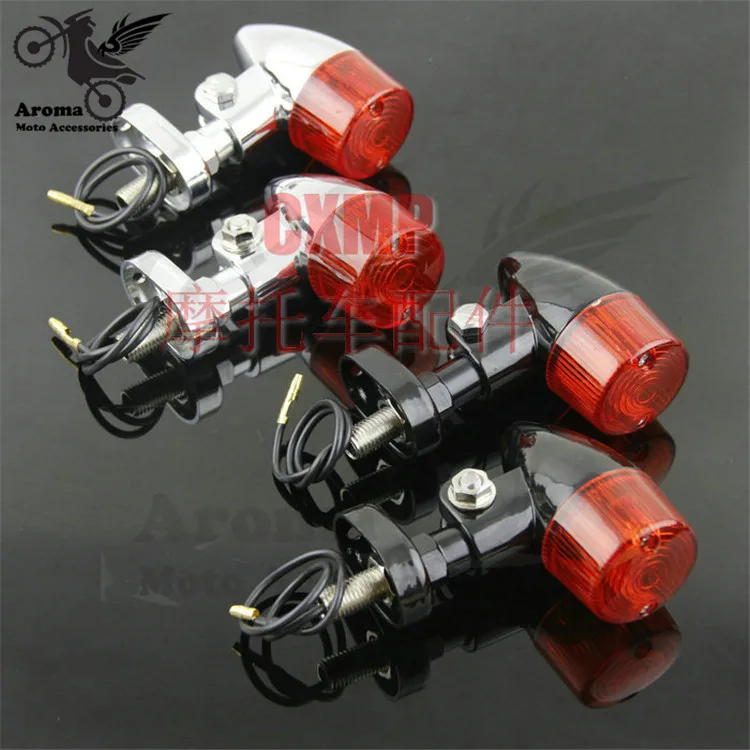 

2 PCS cruise retro motorbike lamp amber rear indicator for honda CG125 moto flashers for harley motorcycle turn signal light