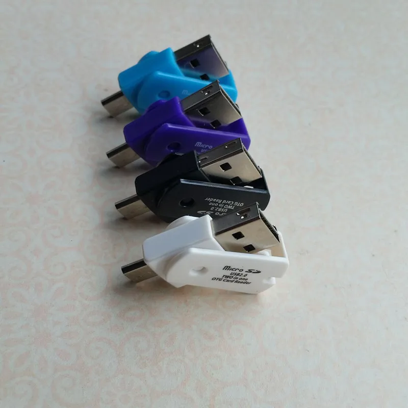 3 цвета Мини Micro USB 2,0 OTG адаптер+ Micro SD TF кард-ридер для телефонов Android внешний портативный USB SD кард-ридер Suppion
