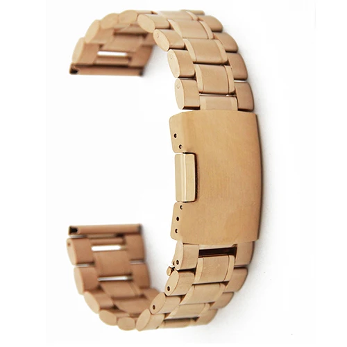 Rose Gold Ремешок для часов из нержавеющей стали 16 мм, 18 мм, 19 мм, 20 мм, 21 мм, 22 мм, 26 мм, ремешок для часов Seiko, ремешок для наручных часов, петля для ремня, Браслет Черного и золотого цвета - Цвет ремешка: Rose Gold