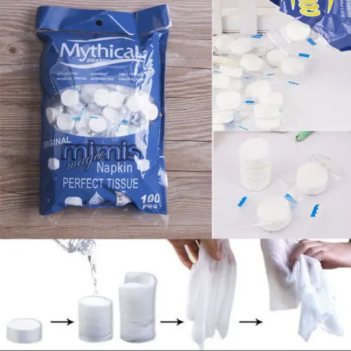 

100 шт./лот мини портативное хлопковое сжатое полотенце для ухода за лицом для полотенец для путешествий на открытом воздухе