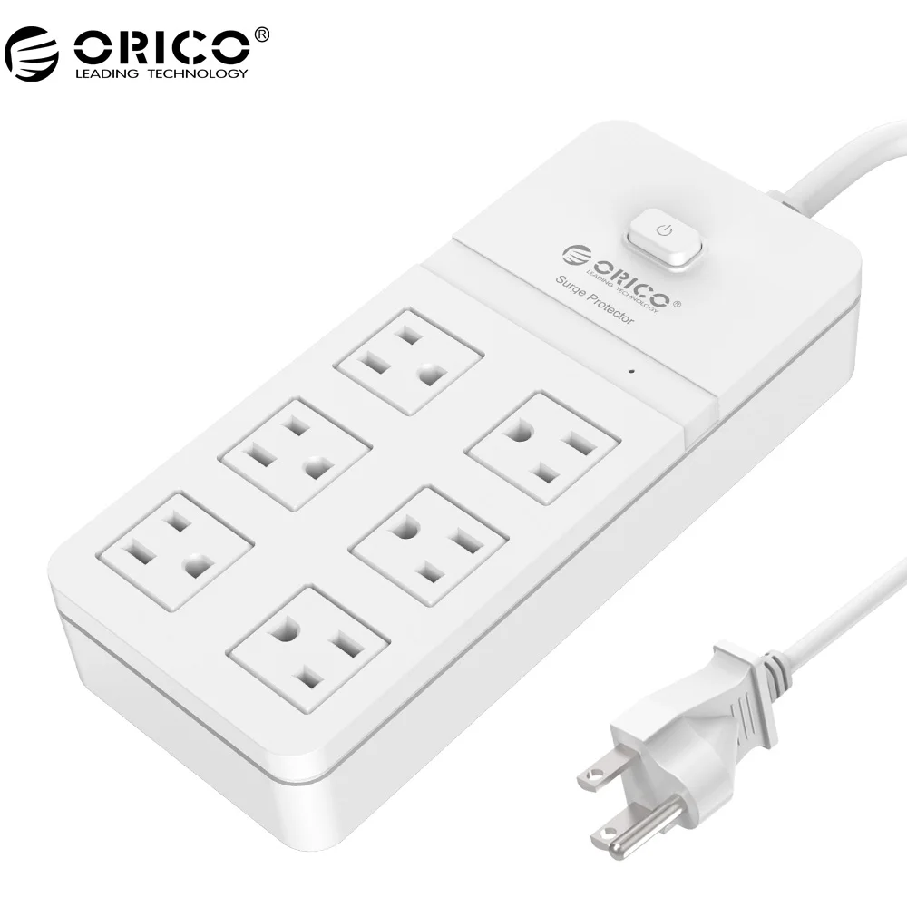 ORICO SPT 6AC 8AC 10AC порт Защита от перенапряжения сетевой полосы США вилка удлинитель розетка для дома и офиса AC Розетка 1,5 м шнур питания - Цвет: 6AC