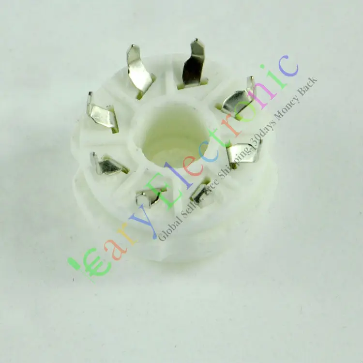 Опт и розница 4 шт 8PIN PCB крепление Серебряная керамика вакуумная трубка розетка 6L6