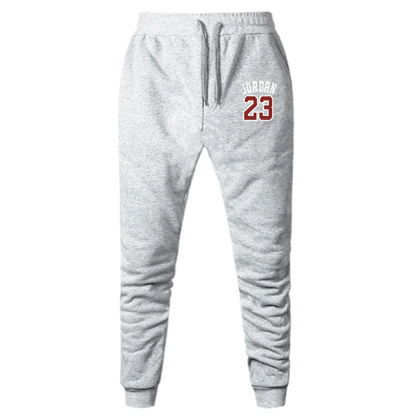 Брендовые мужские спортивные штаны Jordan 23 s, спортивные штаны для фитнеса, повседневные модные брендовые спортивные штаны для бега, мужские повседневные штаны Snapback - Цвет: Light gray 65