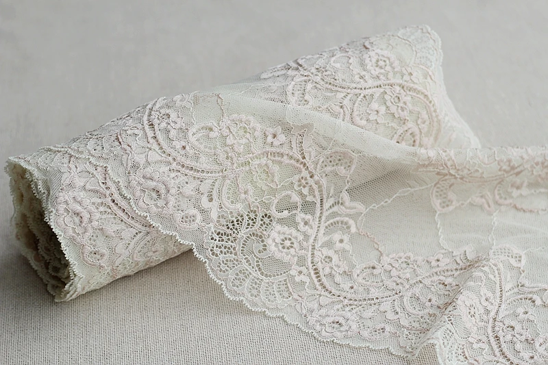 Изысканная эластичная кружевная бейка MLAEY абрикосового цвета 2 ярда