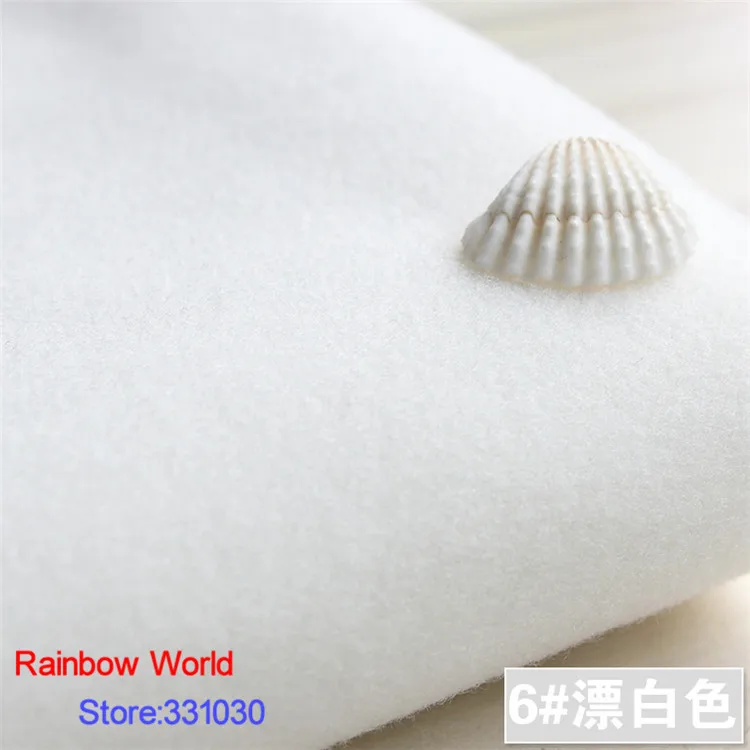6 # супер белая 1 метр с одной стороны матовая имитация шерстяной одежды ткань для