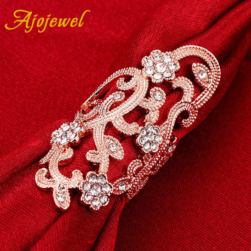 Женский Большой Аксессуар Ajojewel листья винограда цветок с фианитом Роскошный