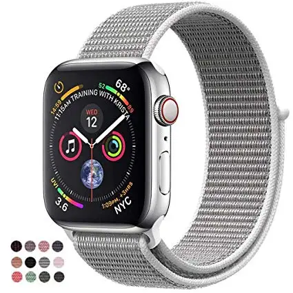 Наручных часов Apple Watch, версии спортивные нейлоновая петля ремешок для Apple Watch Watch4/3/2/1 ремень Легкий дышащий материал ремешок для iwatch Series44/42/40/38 мм - Цвет ремешка: Sea shell color