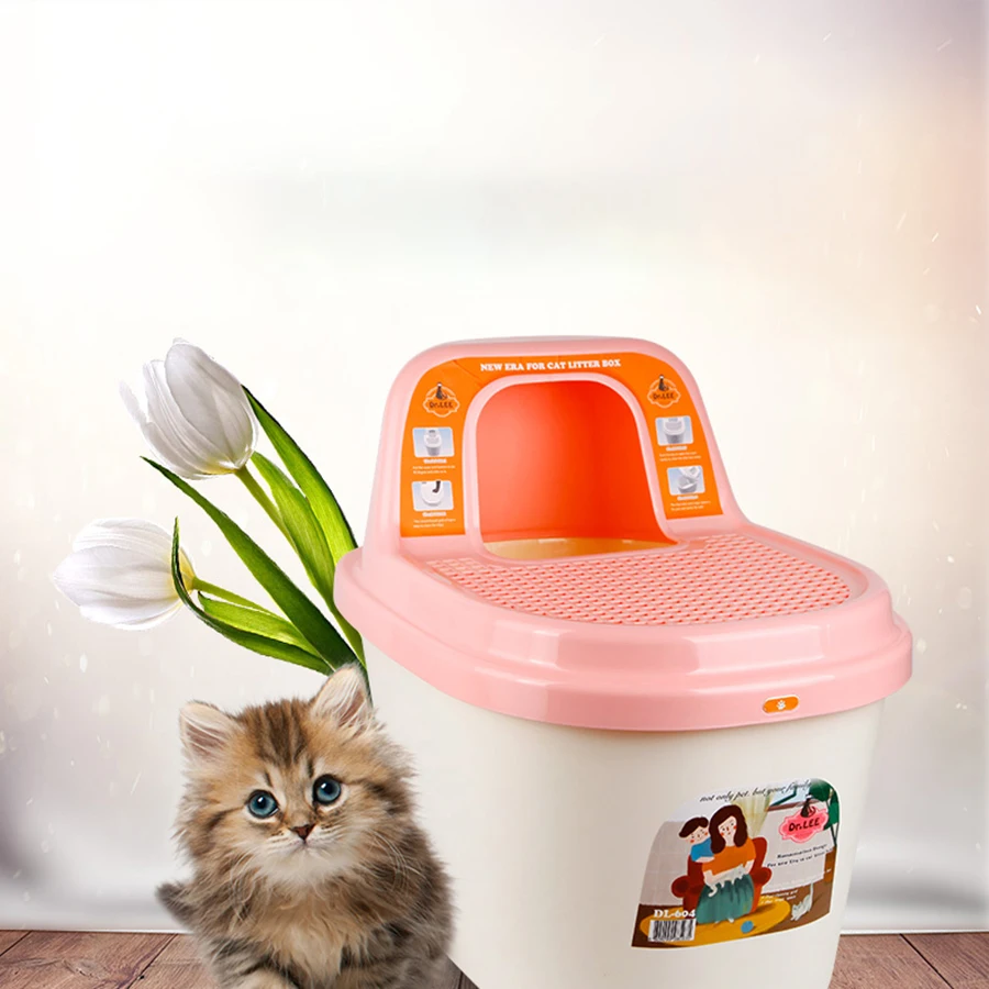 Пластиковый закрытый Кошачий большой помет песочный тренировочный бокс Топ