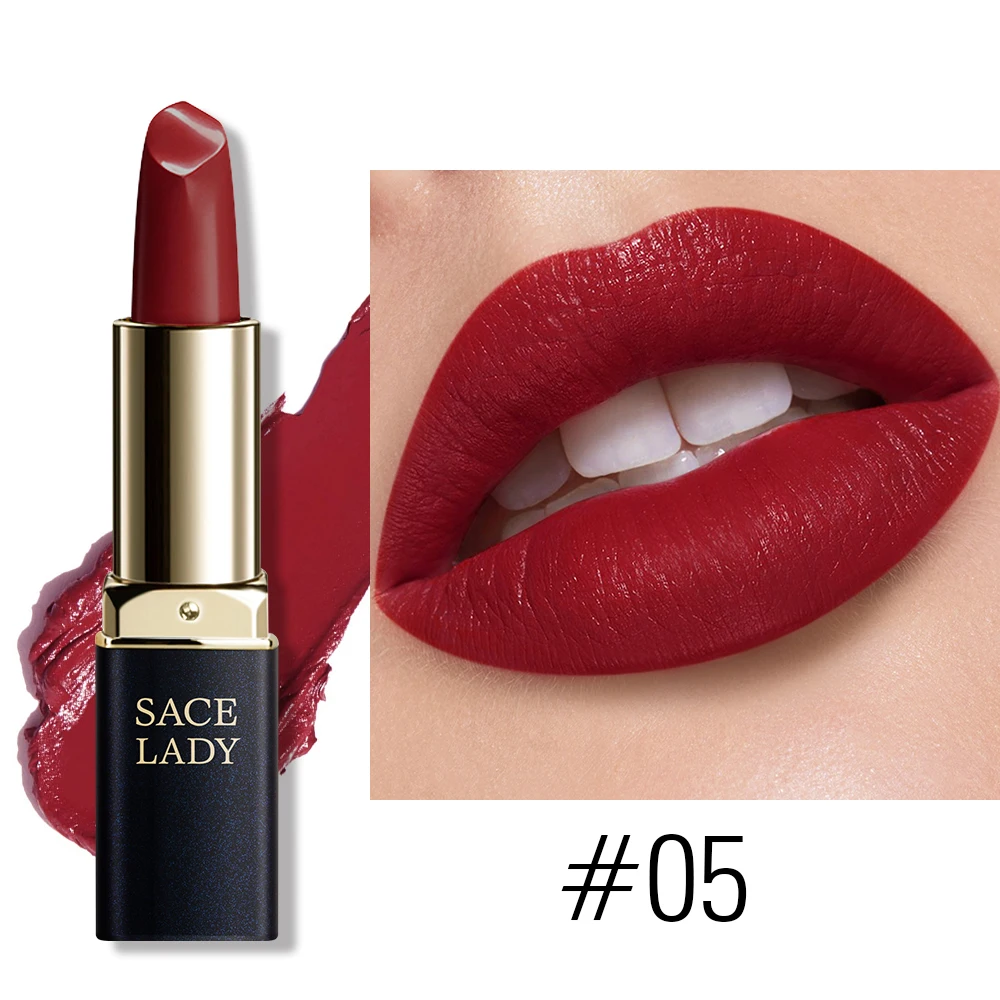 05 SACE LADY, 18 цветов, губная помада, Шелковистые матовые, водонепроницаемые, бархатные, губная помада, макияж, Обнаженная, гладкая, высокая пигментированная, красивые губы TSLM1 - Цвет: 05