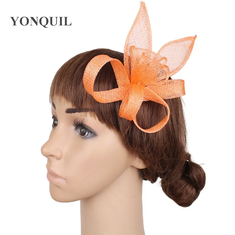 Ladies Elegant Feather Sinamay Brooches Women Hair Accessories Fancy Fascinators For Wedding Party Bridal Hats And Races MYQ014 |