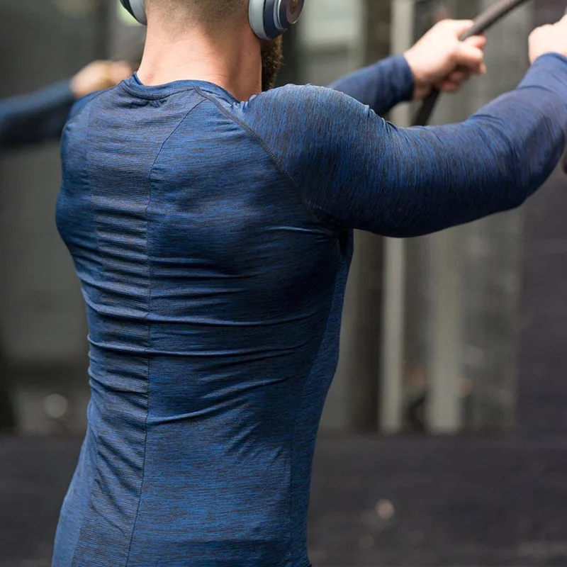 Мужская компрессионная быстросохнущая футболка с длинным рукавом для