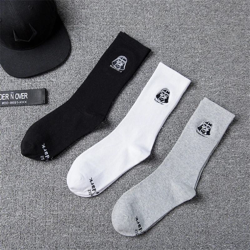 Okoufen фирменные мужские носки однотонные Длинные Скейтборд хип хоп Meias Звездные