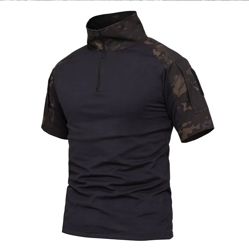 Новая летняя мужская Военная Униформа с коротким рукавом в виде лягушки рубашка