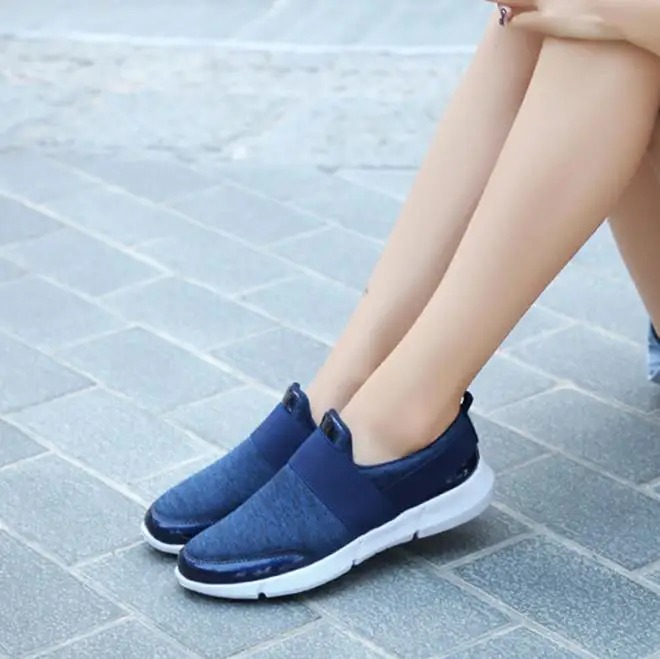 Spring Autumn Women Slip On Loafers Ladies Casual Comfortable Flats Female Breathable Stretch Cloth Shoes Fashion Zapatillas | Обувь