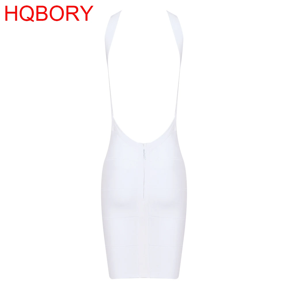 Открытая спина белый v-образный вырез длина до колена Спагетти ремень эластичные