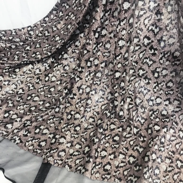 Leopard sequin fabric embroidered dress sequin cloth,sewing materials,125cm*50cm/pcs