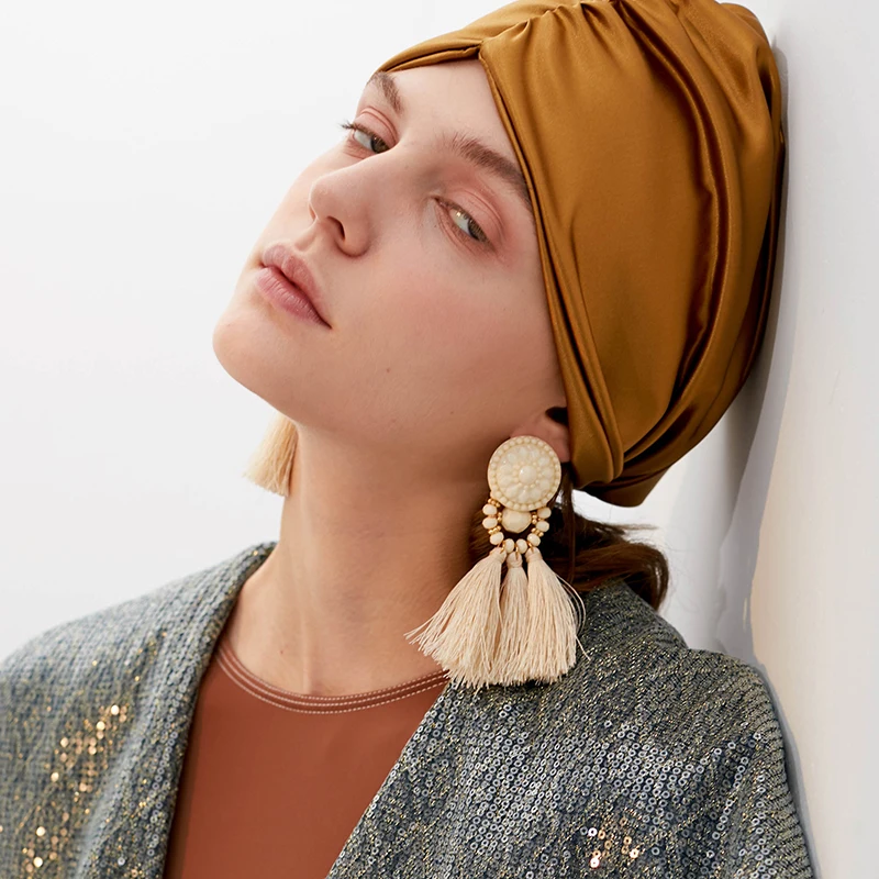 Модная индивидуальность Yunnan этнический цвет серьги с кисточками Новый