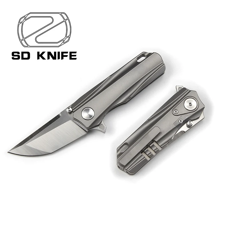 Gray STEDEMON мини SHY5 складной нож CTS-204P лезвие KVT шарикоподшипник титановая ручка Кемпинг Охота Открытый выживания Ножи EDC инструмент - Цвет: Gray