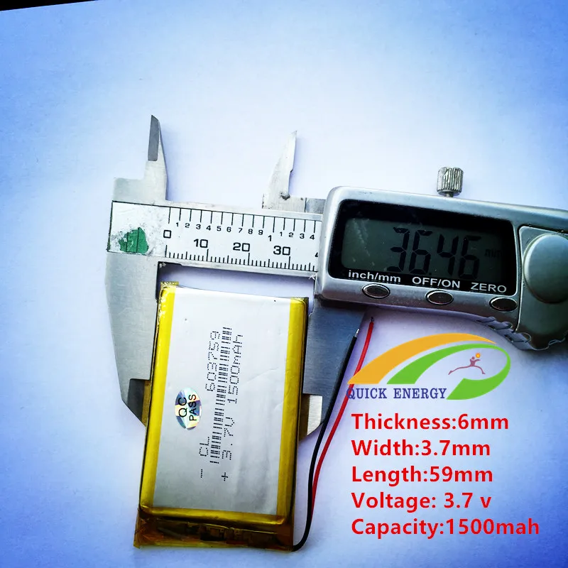 3.7 В thium полимерный аккумулятор 1500 МАЧ навигатор тахограф MP3 домофон 603759|polymer