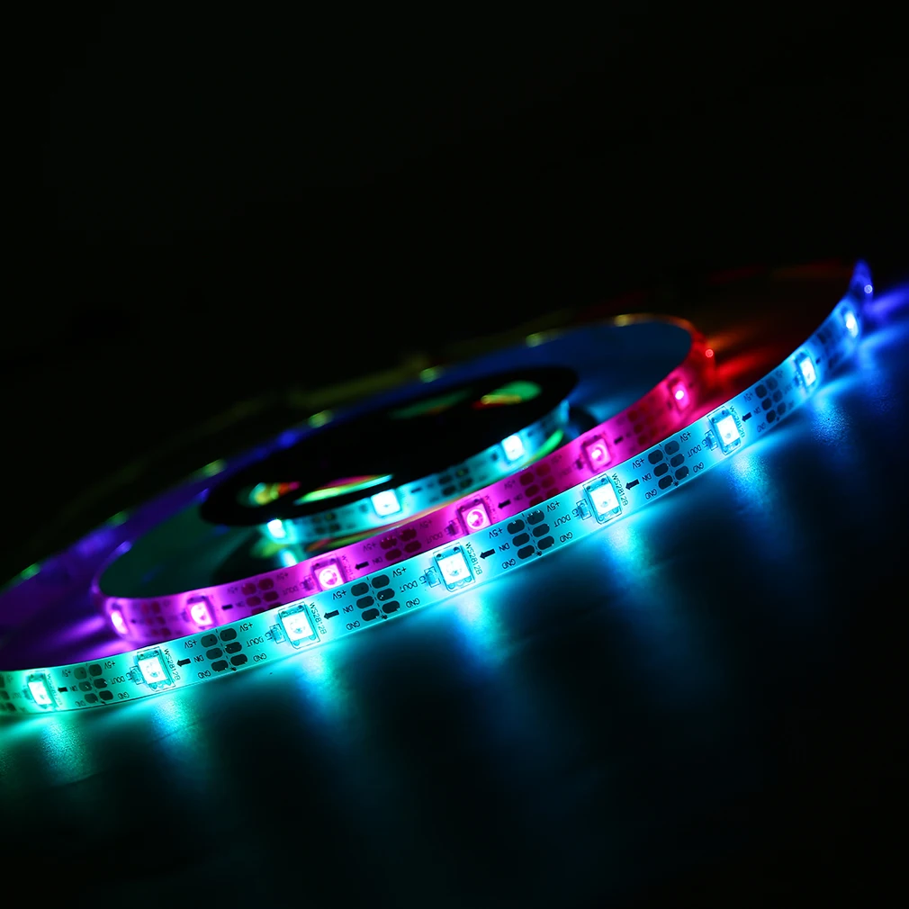 WS68 12 RGB 5050 SMD Водонепроницаемый 5V светодиодный черно белую полоску светильник с