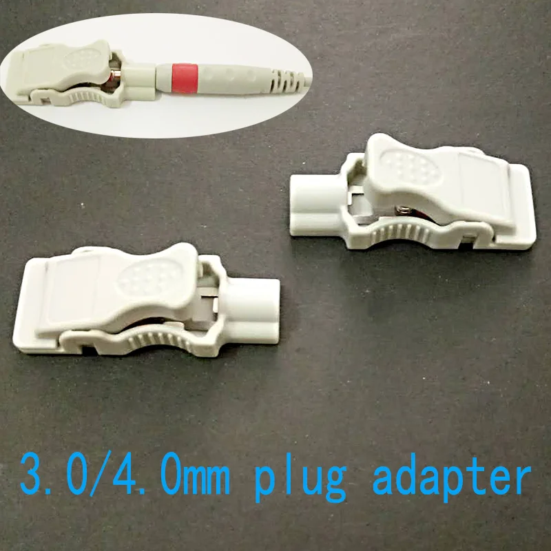 

5PCS Multi-function medical clip electrode adapter ECG/EKG/EEG/EMG 3.0 or 4.0mm plug to clip-on or snap electrode pad