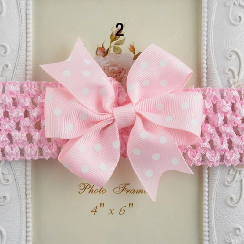 Infant Toddler Hair Accessory Polka Dot Bow decorate Baby Headband Stretchy Wraps |