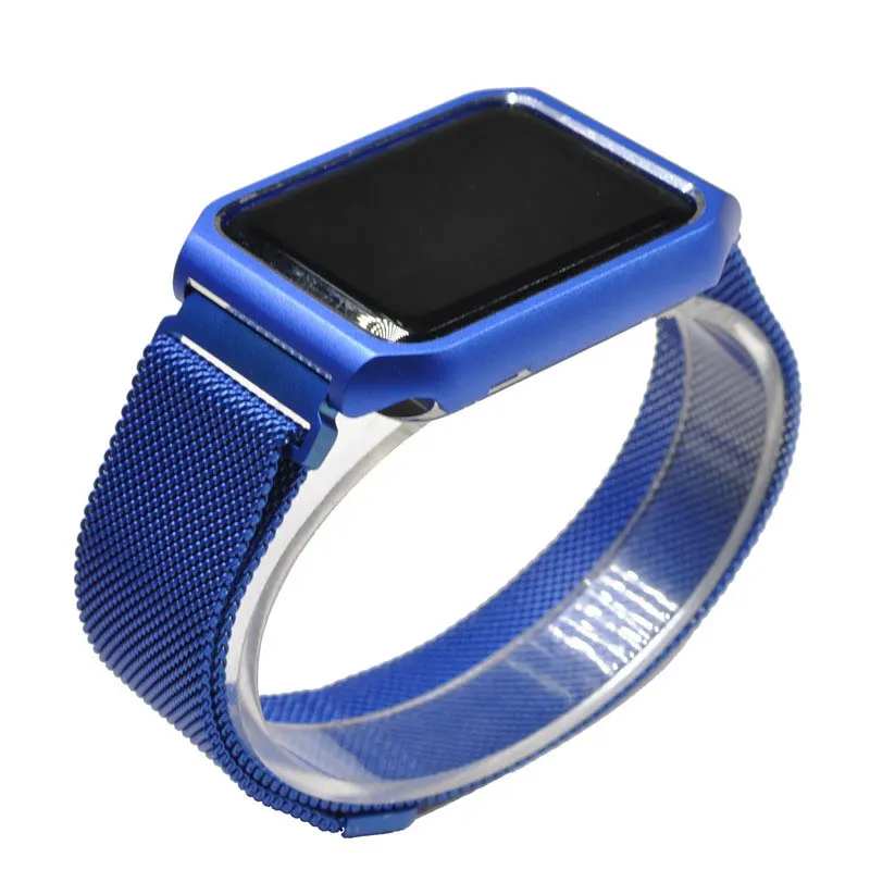 Чехол+ Миланский ремешок для apple watch band apple watch 4 3 5 44 мм 40 мм 3 iwatch 42 мм/38 мм браслет из нержавеющей стали correa
