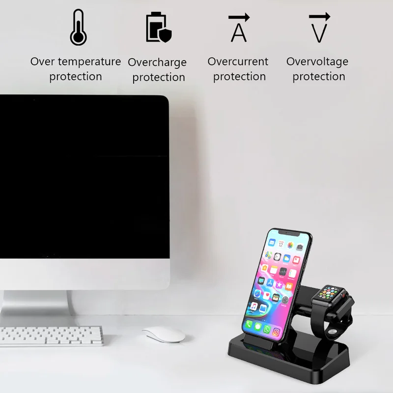 2 в 1 Беспроводное зарядное устройство для Apple iPhone Зарядная база iwatch watch