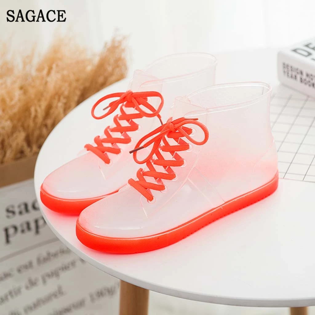 SAGACE однотонные непромокаемые сапоги из ПВХ для женщин и девушек повседневные