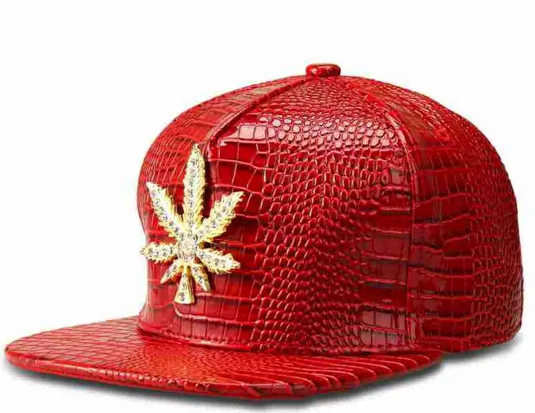Red Новые модные мужские хип-хоп Бейсбольные Кепки из искусственной кожи, Повседневные шапки унисекс, Золотая/Серебристая/красная/черная бейсболка уличная стильная - Цвет: Red