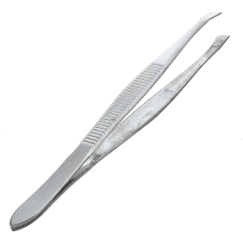 

Tweezers for eyebrows depilatory tip carbon steel inclined 9 cm Color Silver