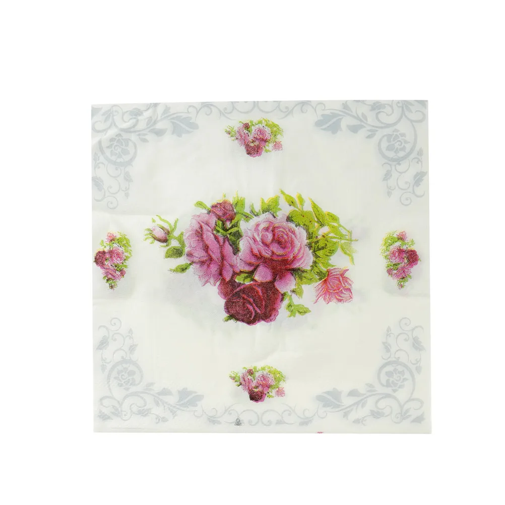 30x30 см, 20 шт., розы, бумажные салфетки, декоративные салфетки, 30x30 см, бумажные подарки, праздничные вечерние принадлежности