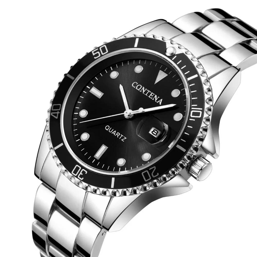 Модные мужские кварцевые часы классические черные наручные знаменитые