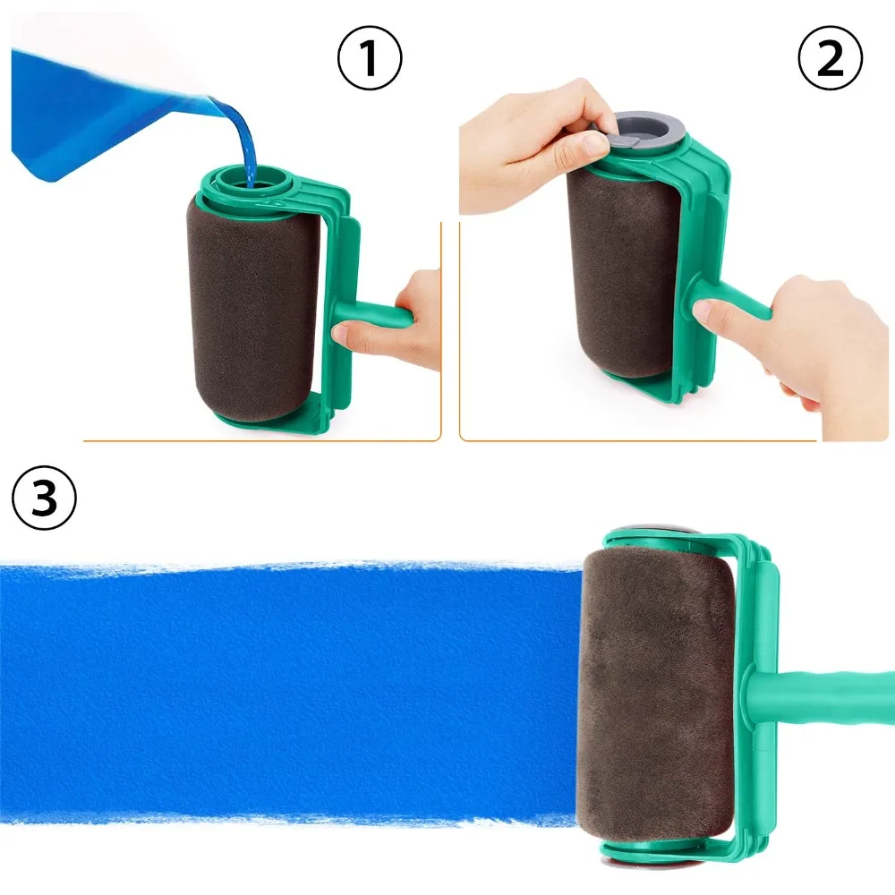 Бесшовные декоративные малярные валики pro набор кистей paint Runner paint runner роликовая Ручка кисти с удлинителем и наклейкой