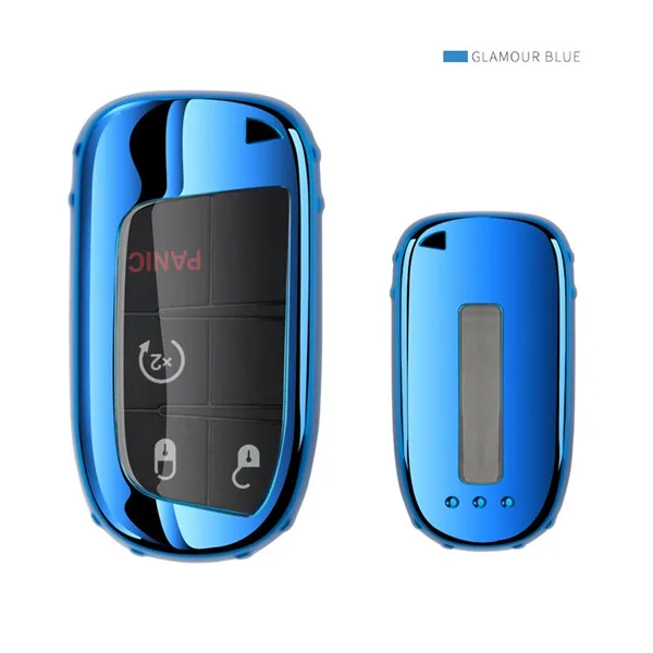 blue shell Для Jeep Grand Cherokee Chrysler 300C Renegade Fiat Freemont мягкий чехол из ТПУ для автомобильных ключей, чехол для ключей, брелок для ключей - Название цвета: blue shell