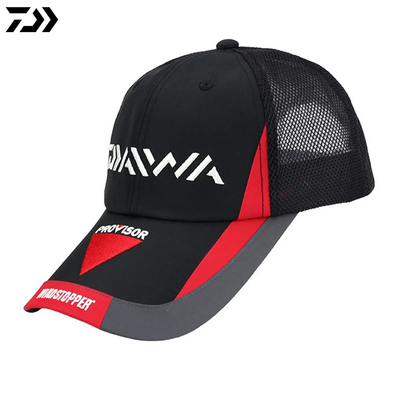 Daiwa мужской солнцезащитный козырек шляпа черный/белый дышащая сетка