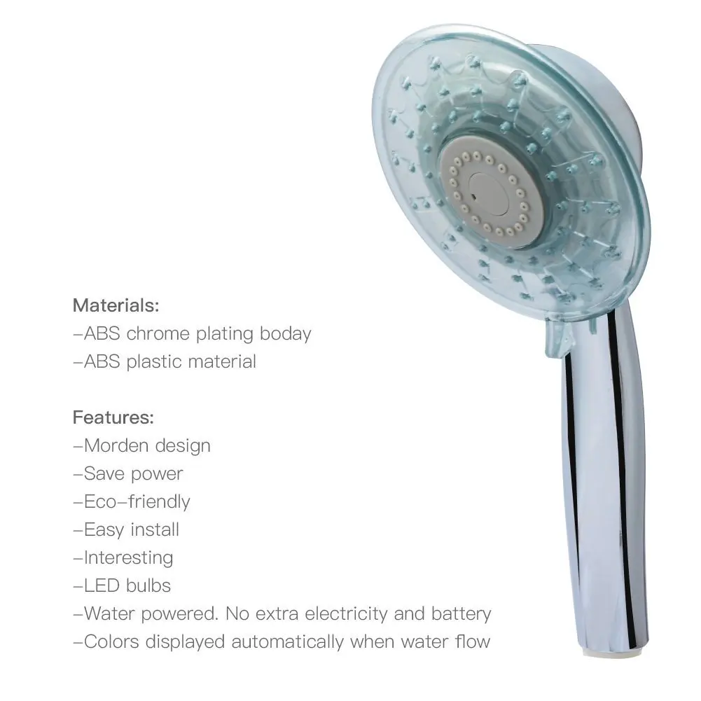 New LED shower head 7 Color Lights Colors Changing Shower Head 2 kinds of water mode Fits Most Any Standard Hose | Обустройство дома