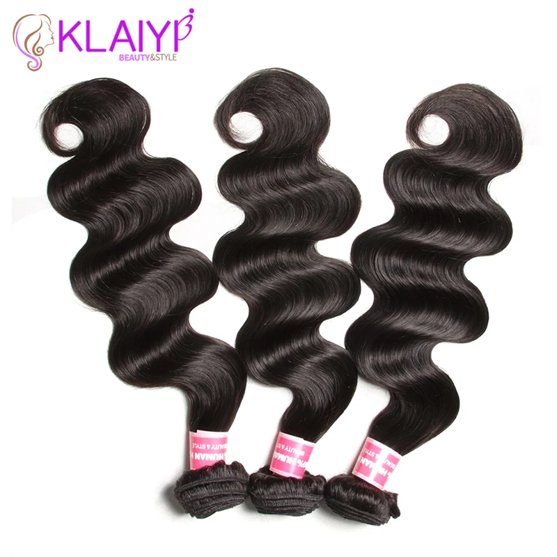 Klaiyi Продукты Волосы Малайзии объемная волна волос 8-30 Inch человеческих волос Weave Natural Цвет 3 Связки сделки завитые здоровые волосы