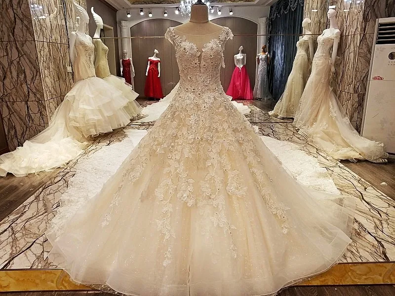 Vestido De Noiva Роскошные принцессы Свадебные и Бальные платья 2018 Sheer спинки бисером