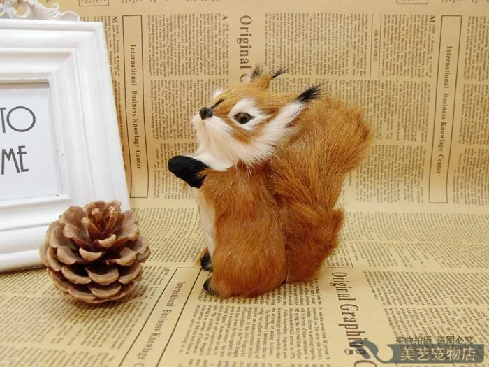 

small simulation Squirrel toy plastic&fur cute Squirrel model 12x6x13cm