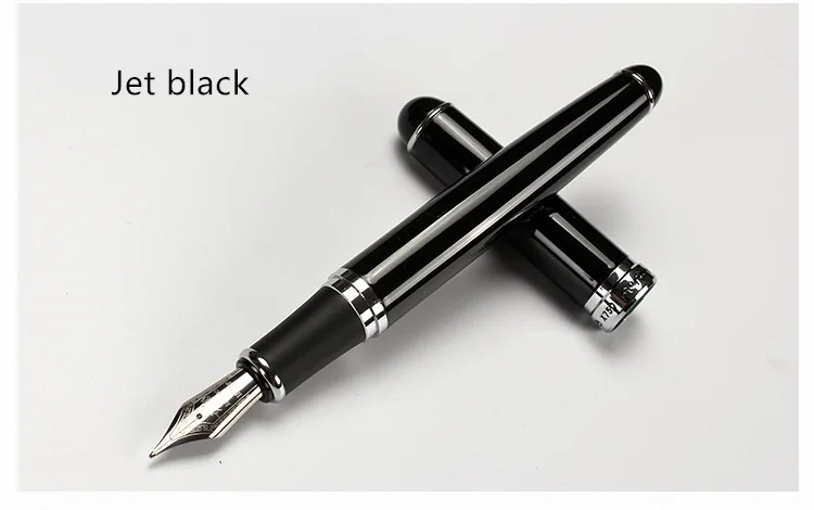 Jinhao 750 авторучка классическая черная Серебристая Золотая с узором в сетку фирменные канцелярские принадлежности для каллиграфии офисные школьные принадлежности F299 - Цвет: Jet black