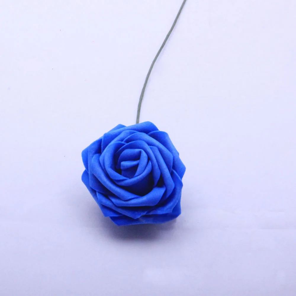 Royal Blue 50 шт. 6 см Искусственный эва пена роза стволовых Свадебные цветы для DIY корсаж Свадебный букет вечерние свадебные украшения - Цвет: Royal Blue
