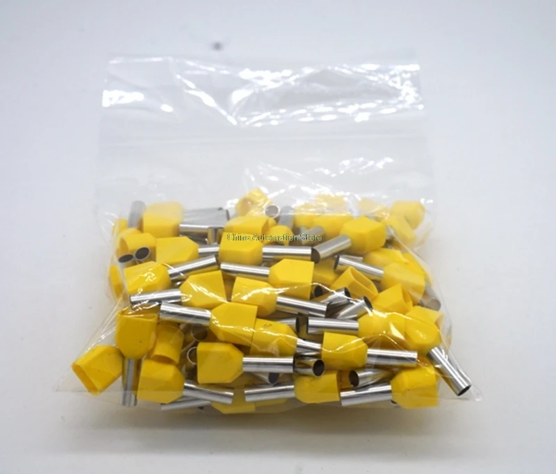 50 шт. типа двойной трубы изолированные холодно-пресс терминал конца иглы