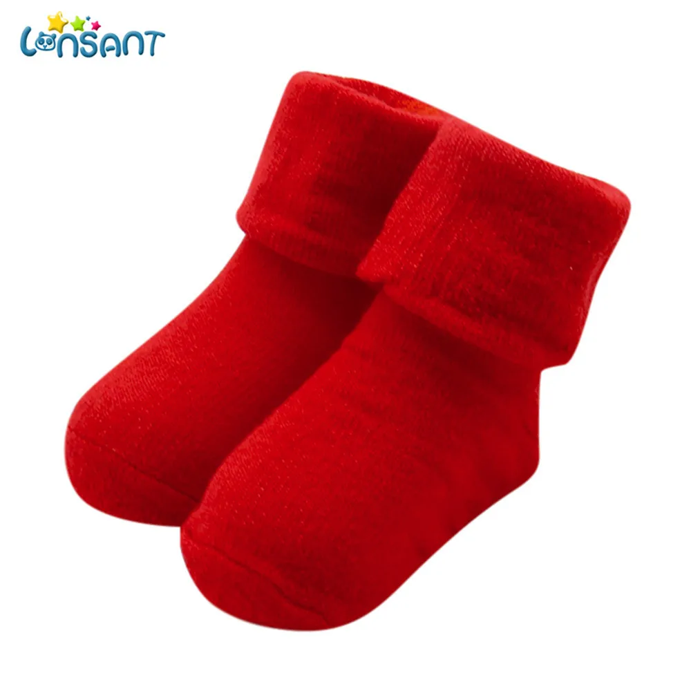 LONSANT New Hot Baby Girls Boys Cartoon Newborn Kids Comfortable Solid Cute Cotton Sock Slippers Warm Ankle Socks | Детская одежда и