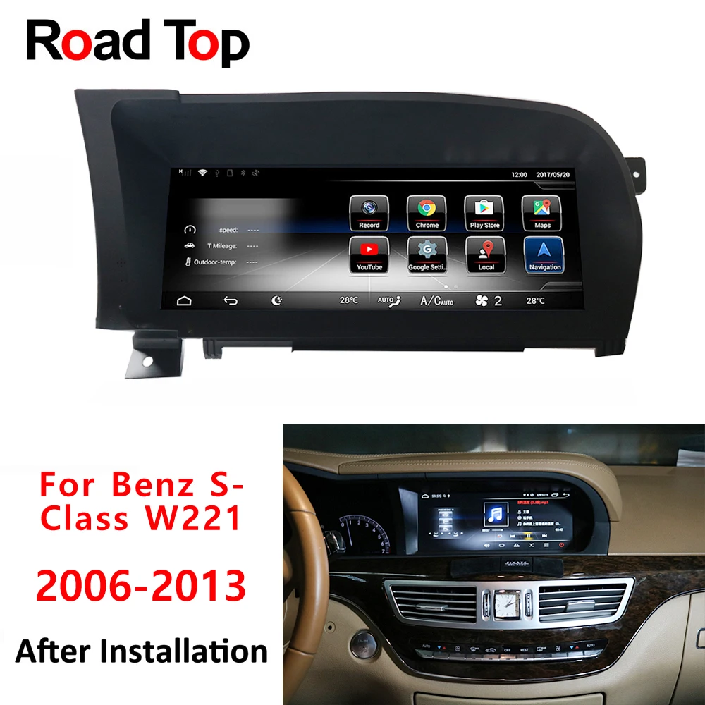 10,2" 4G ram 64 rom Android дисплей для Mercedes Benz S Class W221 2006-2013 gps-навигация, радио, стерео тире мультимедийный плеер
