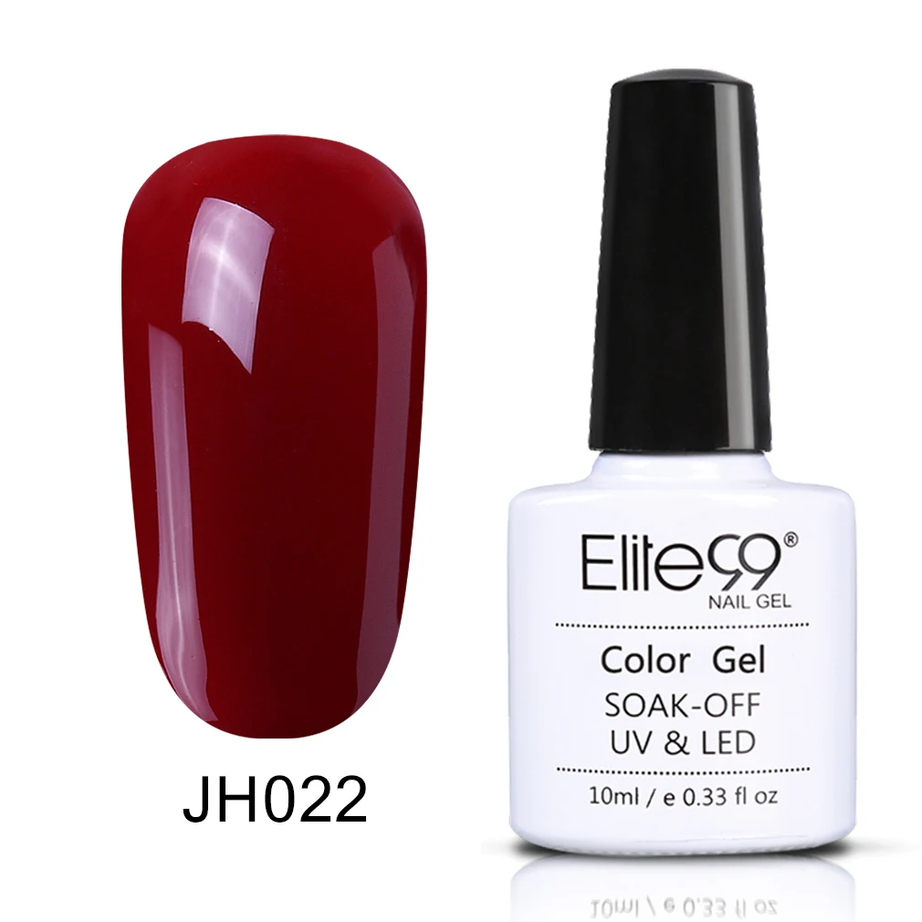 JH022 Elite99 10 мл винно-красный Гель-лак для Ногтей Стойкий лак для ногтей Гибридный впитывающий желтый УФ-гель для ногтей базовый топ для маникюра - Цвет: JH022