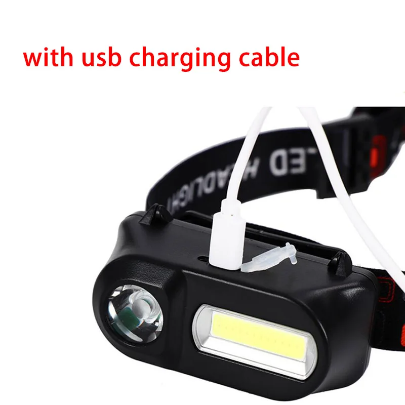 Светодиодный налобный фонарь COB XPE USB 6 режимов мощный светильник с зарядкой от 2